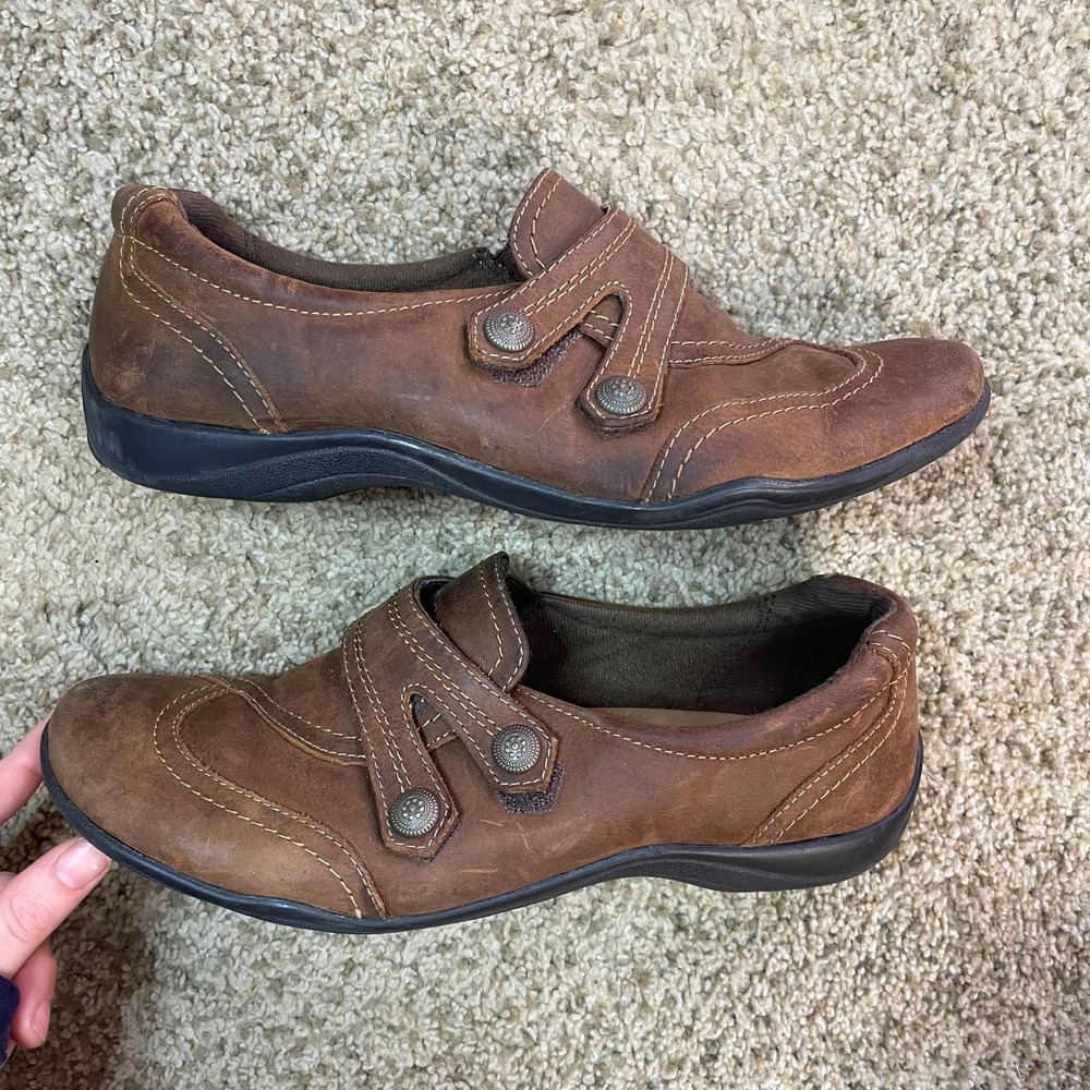 Bass Ciara Brown Leather Flats Comfort Loafers Vintage Womens 10M Normcore